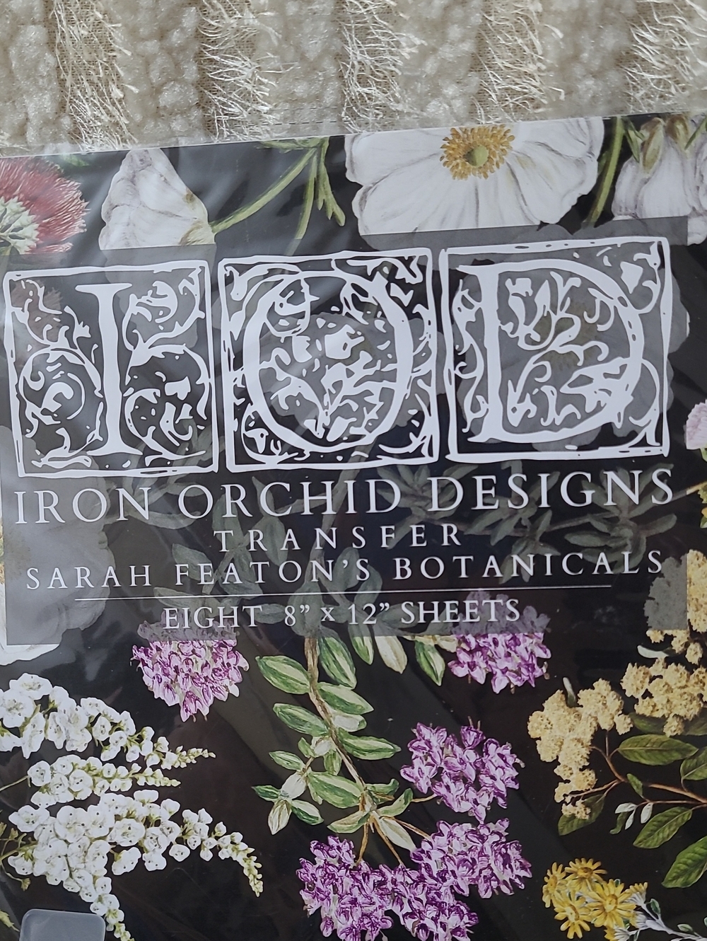 NEW IOD Iron Orchid Designs Transfer Sarah Featon's Botanicals 8 Sheets 8" x 12" - Picture 2 of 9